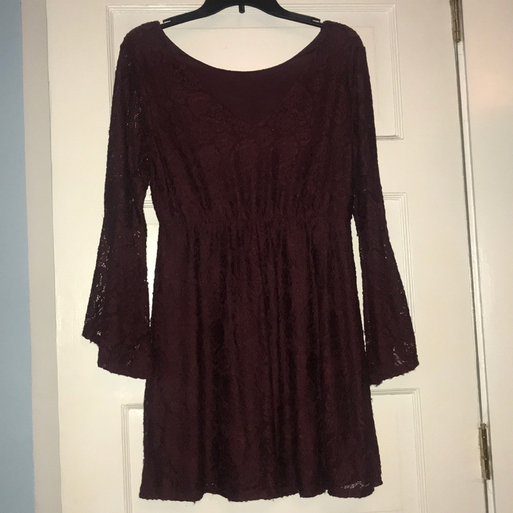 Maroon Lace Dress